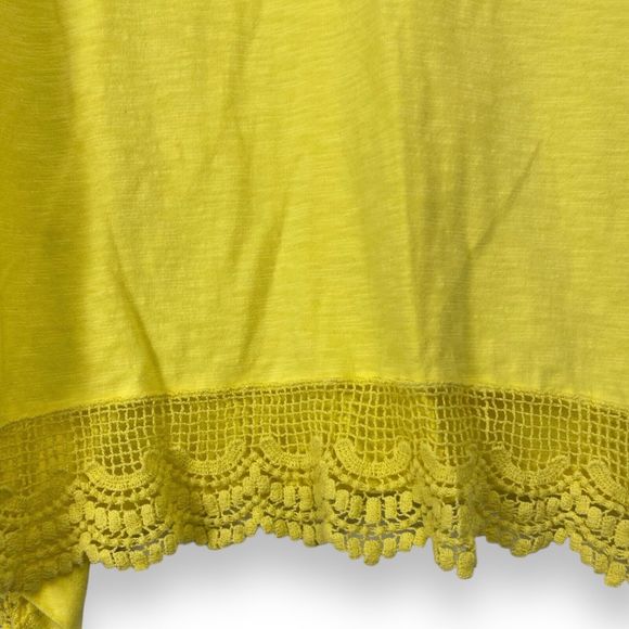 Basic Editions T-Shirt XXL Cotton Top Casual Short Sleeve Shirt Yellow 0318 - Picture 2 of 5